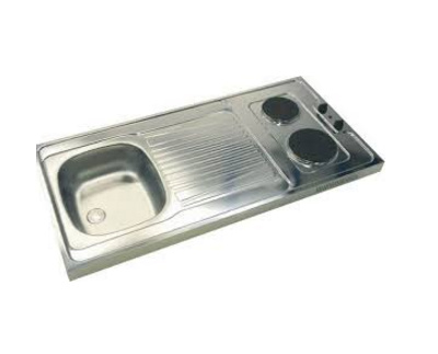 Keukenblok 60×100 Wit met e-kookplaat + RVS aanrechtblad RAI-199 - Afbeelding 5