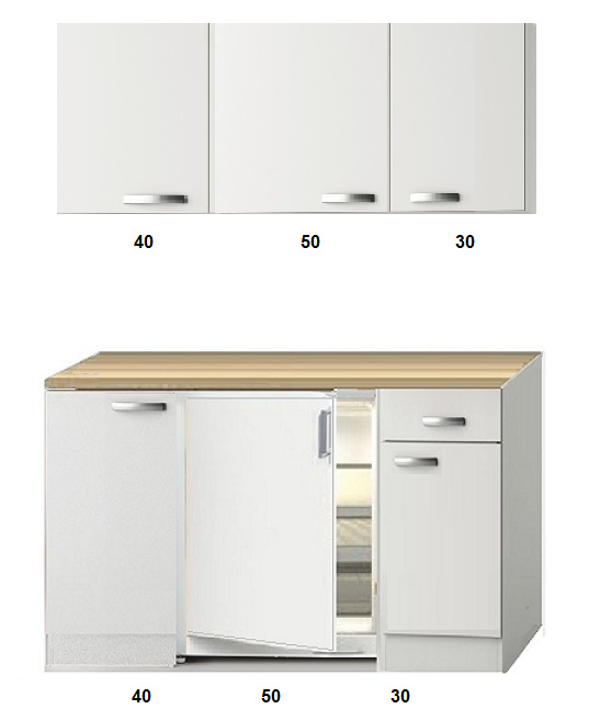Kitchenette 120 CM incl koelkast en bovenkasten RAI-2258 - Afbeelding 2