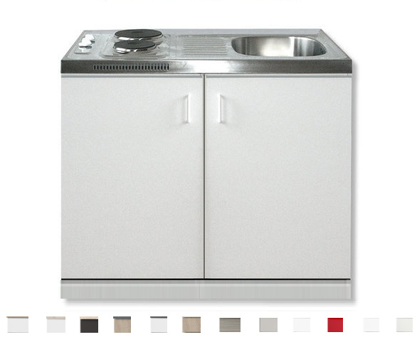 Keukenblok 60×100 Wit met e-kookplaat + RVS aanrechtblad RAI-199 - Afbeelding 2