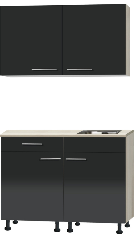 keukenblok 120cm antarciet glans met stelpoten RAI-2200 - Afbeelding 3
