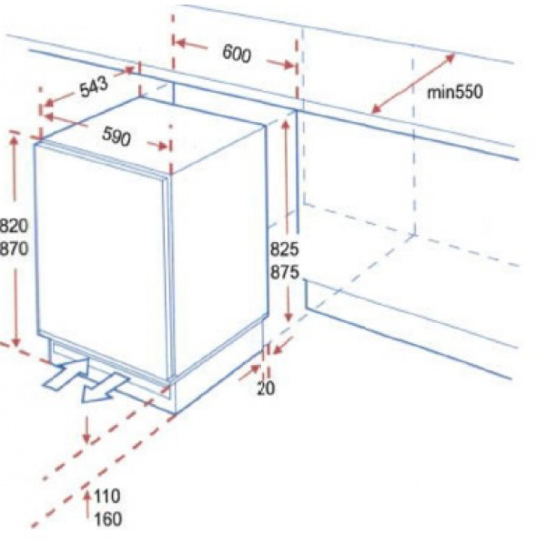 Keukenblok 120cm Antraciet incl koelkast en magnetron RAI-591 - Afbeelding 6