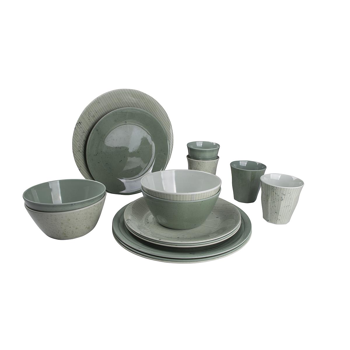 Bo Camp Servies Mix & Match 16-Delig Groen - Afbeelding 2