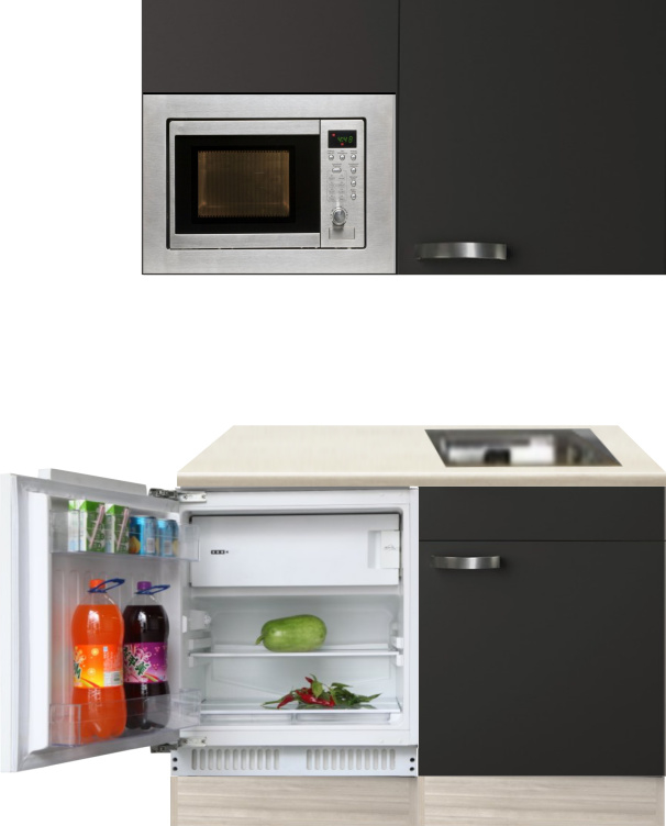 Keukenblok 120cm Antraciet incl koelkast en magnetron RAI-591 - Afbeelding 2