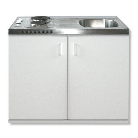 Keukenblok 60×100 Wit met e-kookplaat + RVS aanrechtblad RAI-199 - Afbeelding 3