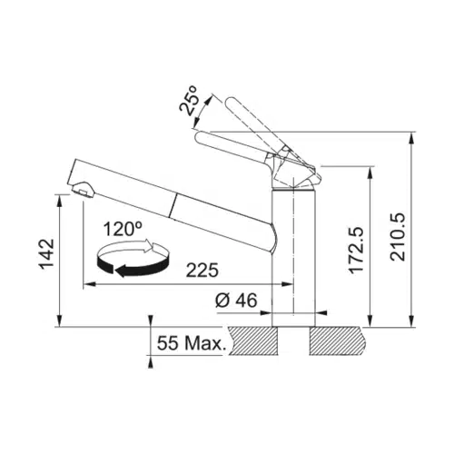 Franke Orbit Uittrekbare Uitloop RVS - Afbeelding 4