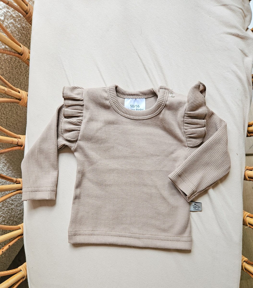 Longsleeve Ruffles Taupe