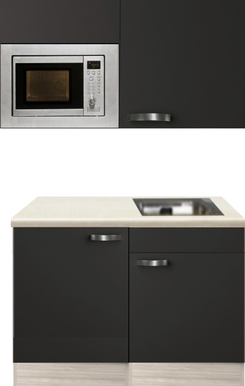 Keukenblok 120cm Antraciet incl koelkast en magnetron RAI-591 - Afbeelding 3