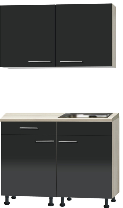 keukenblok 120cm antarciet glans met stelpoten RAI-2200 - Afbeelding 2