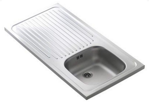 Keukenblok met houten aanrechtblad incl Spoelbak Neapel licht eiken ruw (BxHxD) 100,0×84,8×60,0 cm HRG-199 - Afbeelding 3